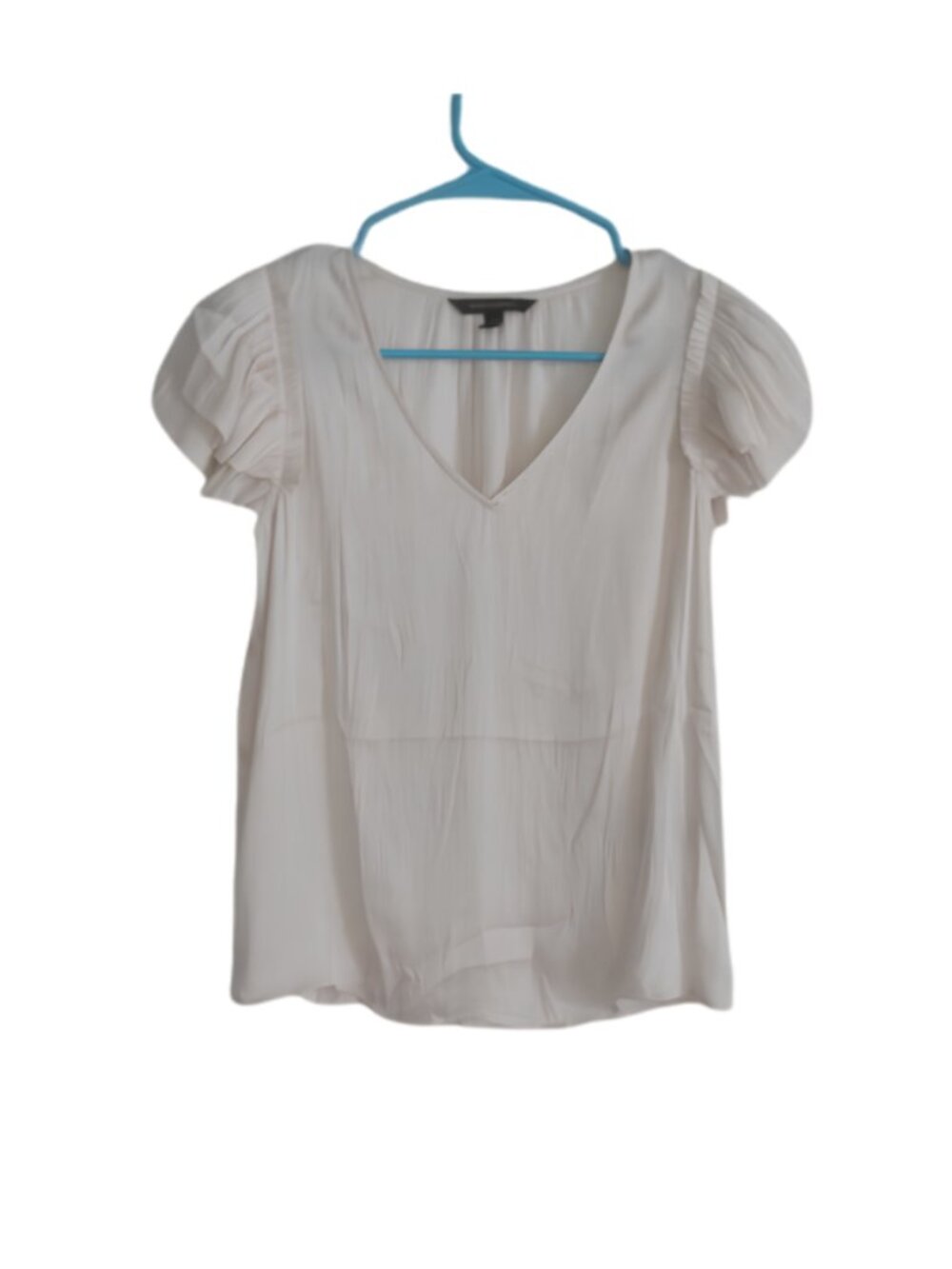 Banana Republic White Short Sleeve Top Puffer Sleeves